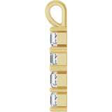 10K Gold Round Lab-Grown Diamond Accented Cross Pendant - Yellow Gold - view 3