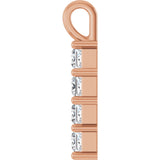 10K Gold Round Lab-Grown Diamond Accented Cross Pendant - Rose Gold - view 3