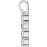14K Gold Square Lab-Grown Diamond Accented Cross Pendant - White Gold - view 3