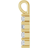 10K Gold Asscher Natural Diamond Accented Cross Pendant - Yellow Gold - view 3