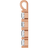 10K Gold Round Lab-Grown Diamond Accented Cross Pendant - Rose Gold - view 3