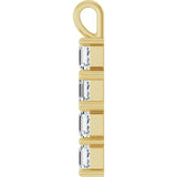 10K Gold Asscher Natural Diamond Accented Cross Pendant - Yellow Gold - view 3