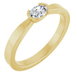 14K Gold Oval Lab-Grown Diamond Half-Bezel Solitaire Ring - Yellow Gold