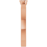 14K Gold Oval Natural Diamond Half-Bezel Solitaire Ring - Rose Gold - view 4