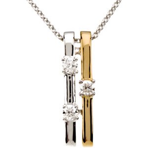 14K Gold Accented Bar Necklace