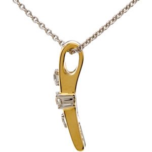 14K Gold Accented Bar Necklace - view 2