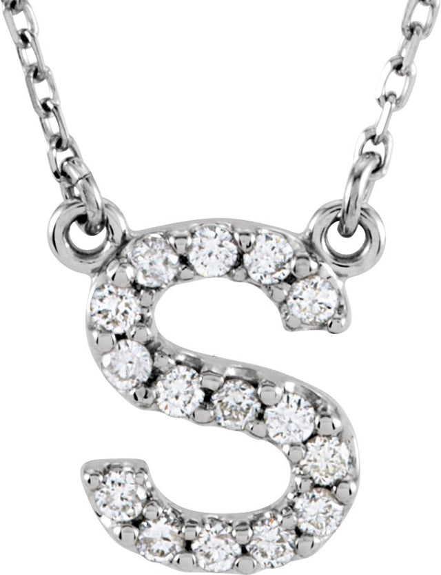 14K Gold Round Natural Diamond Initial Necklace – up to 0.08 CTW - Rose Gold - view 4
