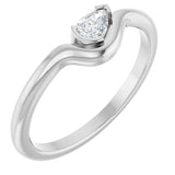 Platinum Pear Natural Diamond Solitaire Ring