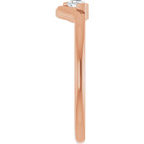 14K Gold Pear Natural Diamond Solitaire Ring - Rose Gold - view 4