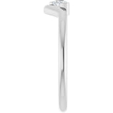 Platinum Pear Natural Diamond Solitaire Ring - view 4