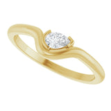 14K Gold Pear Natural Diamond Solitaire Ring - Yellow Gold - view 5