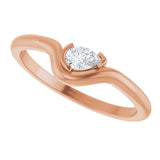 14K Gold Pear Natural Diamond Solitaire Ring - Rose Gold - view 5