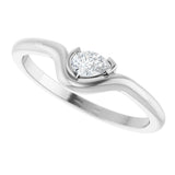 Platinum Pear Natural Diamond Solitaire Ring - view 5