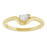 14K Gold Pear Natural Diamond Solitaire Ring - Yellow Gold - view 3