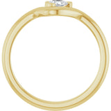 14K Gold Pear Natural Diamond Solitaire Ring - Yellow Gold - view 2