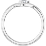 Platinum Pear Natural Diamond Solitaire Ring - view 2