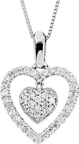 14K Gold Heart Necklace – 18.1x12.5mm