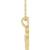 14K Gold Round Natural Diamond Accented Heart Necklace or Pendant – 1/10 CTW - Yellow Gold - view 3