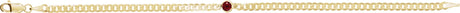14K Gold Round Lab-Grown Ruby Bezel-Set Solitaire Curb Link Bracelet - view 2