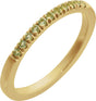 10K Gold Round Natural Peridot Birthstone Stackable Ring - Yellow Gold