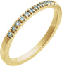 10K Gold Round Natural Aquamarine Birthstone Stackable Ring - Yellow Gold
