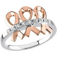 14K Gold Round Natural Diamond Accented Me & My Two Friends® Ring