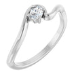 Platinum Oval Natural Diamond Solitaire Freefrom Ring
