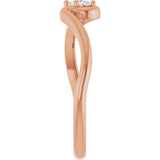 14K Gold Oval Lab-Grown Diamond Solitaire Freefrom Ring - Rose Gold - view 4