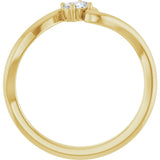14K Gold Oval Lab-Grown Diamond Solitaire Freefrom Ring - Yellow Gold - view 2