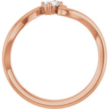 14K Gold Oval Lab-Grown Diamond Solitaire Freefrom Ring - Rose Gold - view 2