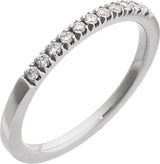 14K Gold Round Lab-Grown Diamond Birthstone Stackable Ring - White Gold