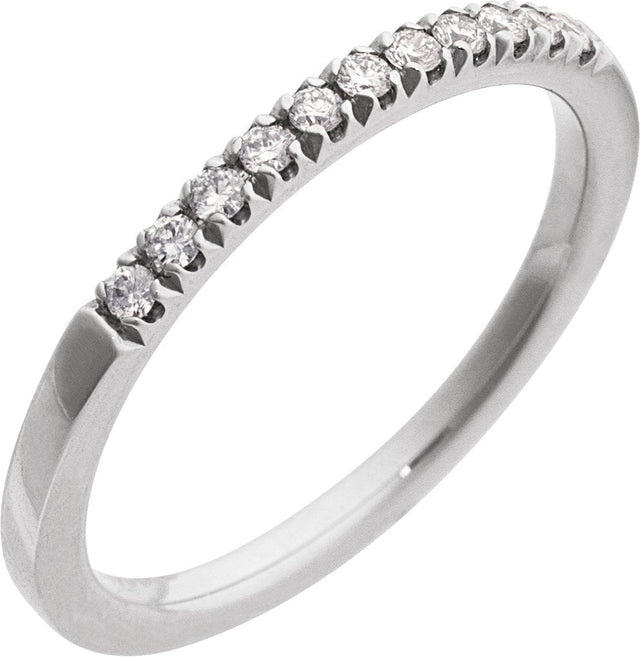 10K Gold Round Lab-Grown Diamond Birthstone Stackable Ring - White Gold