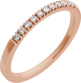 10K Gold Round Lab-Grown Diamond Birthstone Stackable Ring - Rose Gold