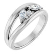 Platinum Marquise Natural Diamond Accented Negative Space Ring