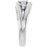14K Gold Marquise Natural Diamond Accented Negative Space Ring - White Gold - view 4