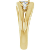 14K Gold Marquise Natural Diamond Accented Negative Space Ring - Yellow Gold - view 4