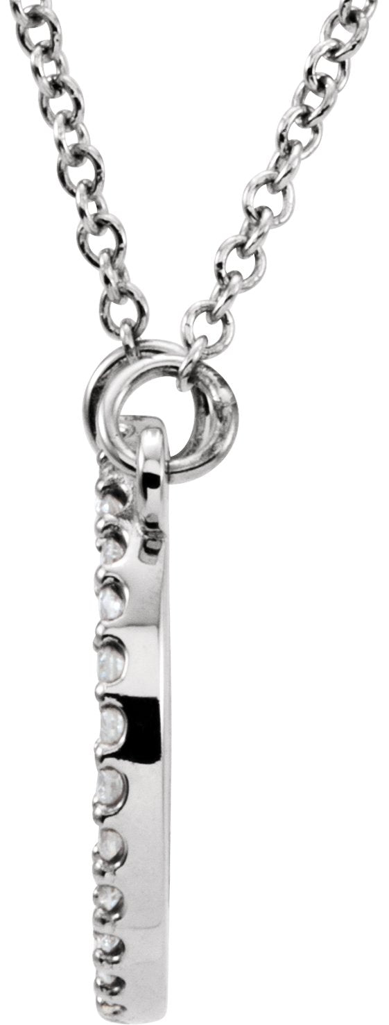 14K Gold Round Lab-Grown Diamond Petite Circle Necklace – 1/8 CTW - White Gold - view 2