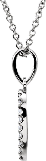 14K Gold Round Natural Diamond Heart Necklace or Pendant - Rose Gold - view 3