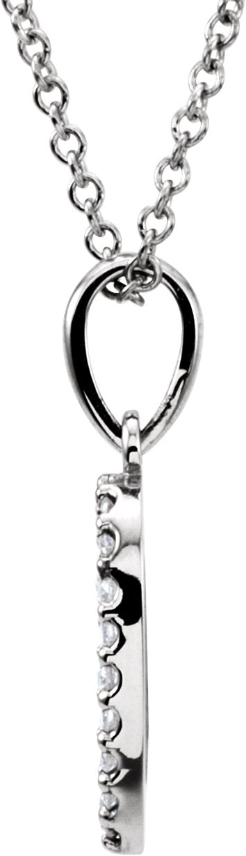 14K Gold Round Natural Diamond Heart Necklace or Pendant - Rose Gold - view 3