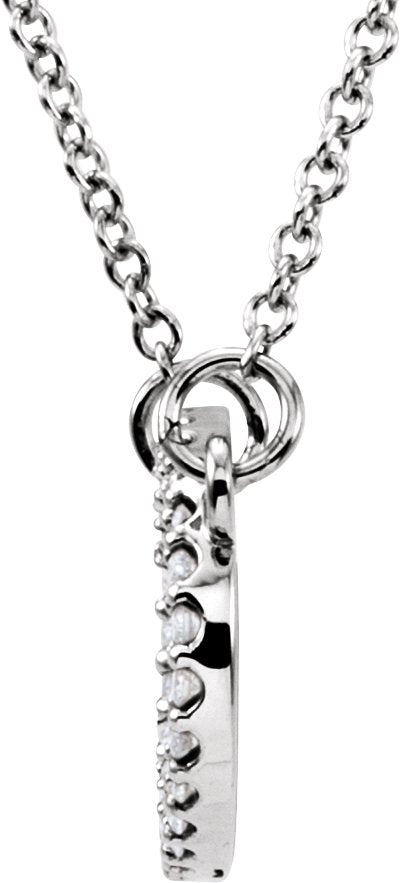 14K Gold Accented Necklace - White Gold - view 2