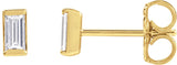 14K Gold Natural Diamond Straight Baguette Channel-Set Stud Earrings - Yellow Gold