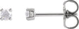 Platinum Natural Diamond Round 4-Prong Rose-Cut Stud Earrings