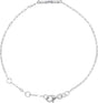 14K Gold Straight Baguette Natural Diamond Accented Bar Link Bracelet - White Gold