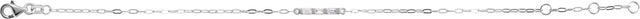 14K Gold Straight Baguette Natural Diamond Accented Bar Link Bracelet - White Gold - view 2