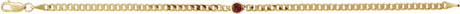 14K Gold Round Natural Mozambique Garnet Bezel-Set Solitaire Curb Link Bracelet - view 2