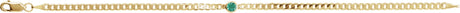 14K Gold Round Lab-Grown Emerald Bezel-Set Solitaire Curb Link Bracelet - view 2