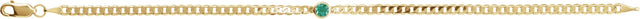 14K Gold Round Lab-Grown Emerald Bezel-Set Solitaire Curb Link Bracelet - view 2