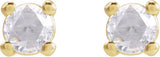 14K Gold Natural Diamond Round 4-Prong Rose-Cut Stud Earrings - Yellow Gold - view 2