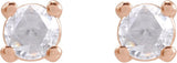 14K Gold Natural Diamond Round 4-Prong Rose-Cut Stud Earrings - Rose Gold - view 2