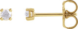 14K Gold Natural Diamond Round 4-Prong Rose-Cut Stud Earrings - Yellow Gold